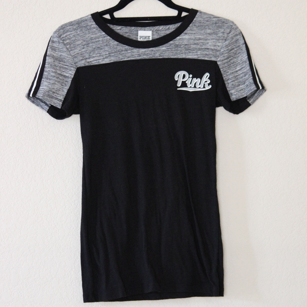 PINK Women's Black Short Sleeve
